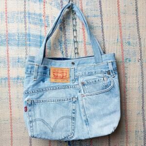 Reworked upcycled tote bag